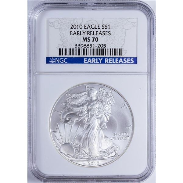 2010 $1 American Silver Eagle NGC MS70 Early Releases