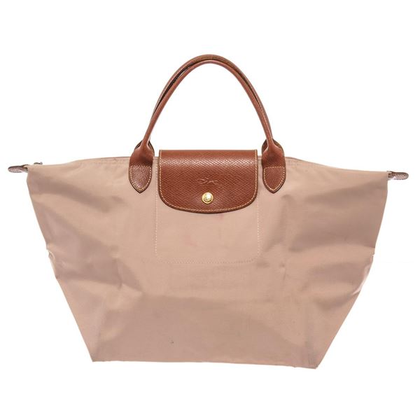 Longchamp Light Pink Nylon Convertible Medium Tote Bag