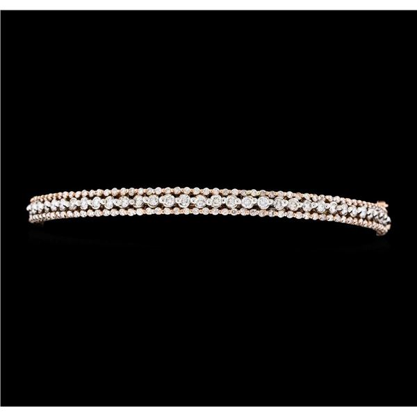 1.68 ctw Diamond Bangle Bracelet - 14KT Rose Gold