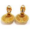 Image 3 : Chanel Gold-tone Metal CC Round Sunburst Logo Clip-on Earrings