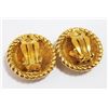 Image 4 : Chanel Gold-tone Metal CC Round Sunburst Logo Clip-on Earrings