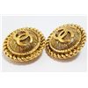 Image 5 : Chanel Gold-tone Metal CC Round Sunburst Logo Clip-on Earrings