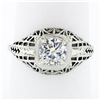 Image 1 : Antique 18k Gold .71 ctw GIA Old Transitional Cut Diamond Filigree Engagement Ri