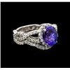 Image 1 : 14KT White Gold 1.95 ctw Tanzanite and Diamond Wedding Ring Set