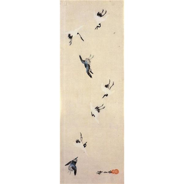 Hiroshige  Cranes Flying