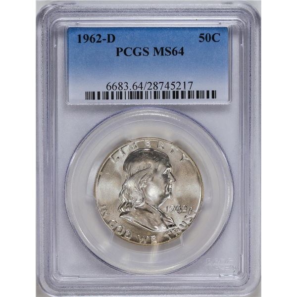 1962-D Franklin Half Dollar Coin PCGS MS64