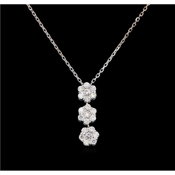 0.80 ctw Diamond Pendant - 14KT White Gold