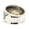 Image 3 : 1.64 ctw Multi-colored Gemstone and Diamond Wide Band - 18KT Yellow And White Go