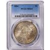 Image 1 : 1884 $1 Morgan Silver Dollar Coin PCGS MS64