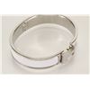 Image 2 : Hermes White Metal Clic Clac Bangle Bracelet PHW