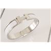 Image 5 : Hermes White Metal Clic Clac Bangle Bracelet PHW