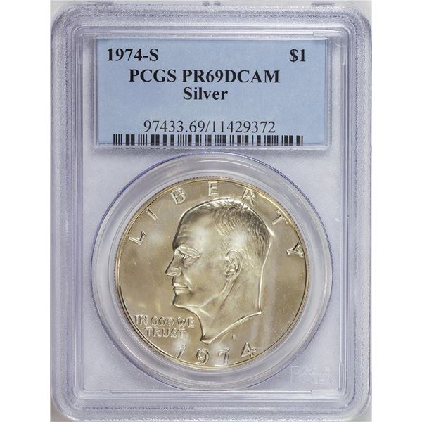 1974-D Eisenhower Dollar Coin PCGS PR69DCAM