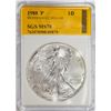 Image 1 : 1988-P American Silver Eagle .999 Fine Silver Dollar Coin SGS MS70