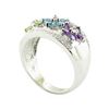Image 4 : 1.20 ctw Multi-Colored Gemstone and Diamond Ring - 14KT White Gold