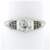 Image 2 : Antique Art Deco 18k Gold 1.03 ctw GIA European Diamond Filigree Engagement Ring