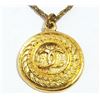 Image 2 : Chanel Vintage Gold-tone Metal CC Coco Mark Coin Top Pendant Necklace