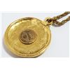 Image 3 : Chanel Vintage Gold-tone Metal CC Coco Mark Coin Top Pendant Necklace