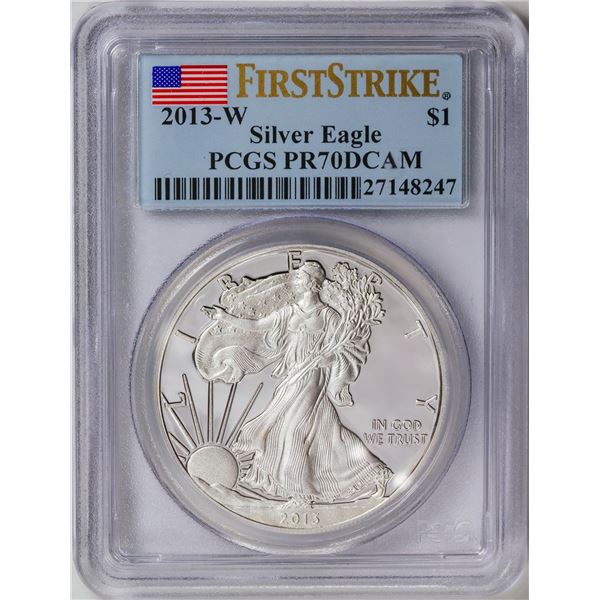 2013-W American Silver Eagle .999 Fine Silver Dollar Coin PCGS PR70DCAM