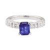 Image 2 : 1.75 ctw Sapphire and Diamond Ring - 18KT White Gold