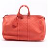 Image 1 : Louis Vuitton Red Damier Infini Leather Keepall Bandouliere 45 cm Duffle Bag