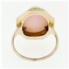Image 6 : Antique 10k Gold Carved White Stone Cameo Ring Hand Engraved Octagon Frame Halo