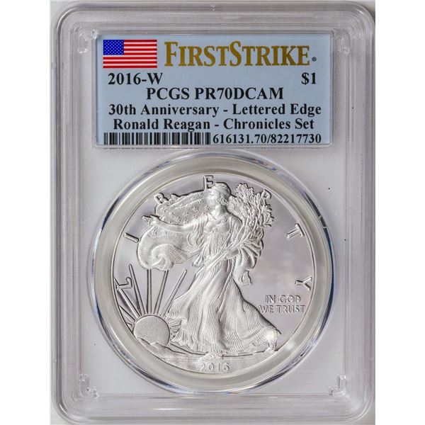 2016-W American Silver Eagle .999 Fine Silver Dollar Coin PCGS PR70DCAM