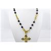 Image 1 : Chanel Gold-tone Chain Black Faux Pearl CC Lab-created Crystal Pendant Necklace