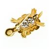 Image 4 : Vintage Petite 18K Yellow & White Gold 1.0 ctw Diamond Textured Turtle Pin Brooc