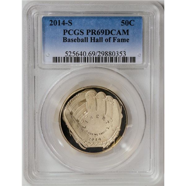 2014-S National Baseball Hall of Fame Dollar Coin PCGS PR69DCAM