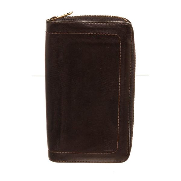 Louis Vuitton Black Leather Zippy Organizer Wallet