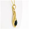 Image 3 : 14k Yellow Gold Pear Cabochon Black Onyx Open Pendant Necklace