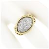 Image 3 : Vintage 18k Gold & Platinum 1.40 ctw Diamond Dome Twisted Wire Statement Band Ri