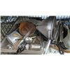 Image 2 : Shelf Lot Insert Pans, Strainer & Utensils