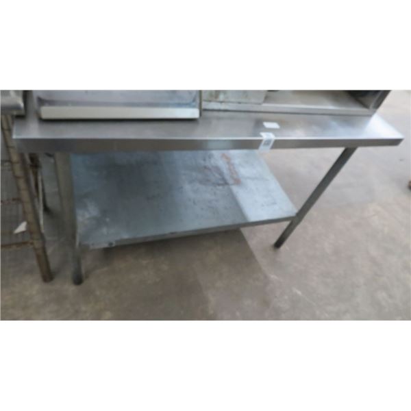 4' S/S Table w/Backsplash & Undershelf