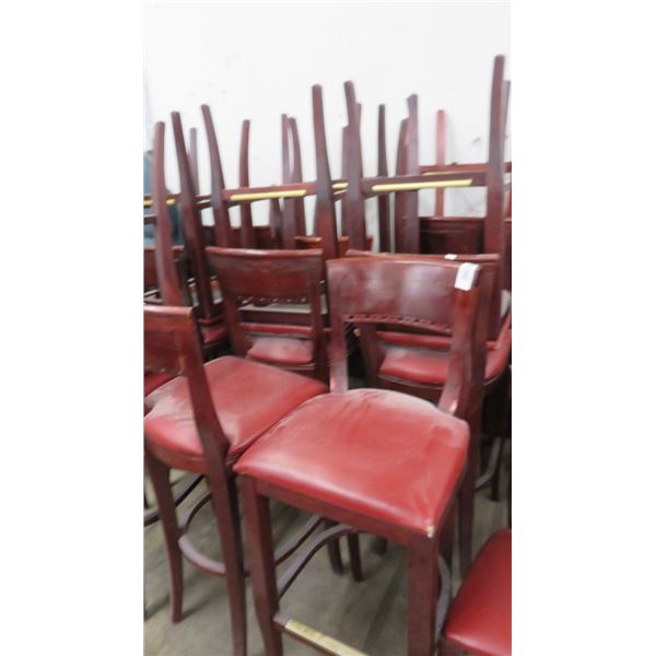 16-Mahogany Padded Barstools - 16 X $