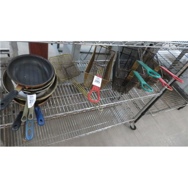 Lot of Fry Pans & Fry Baskets