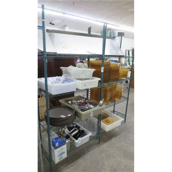 2 Green Coated 4 Shelf Metro Racks 2 x $