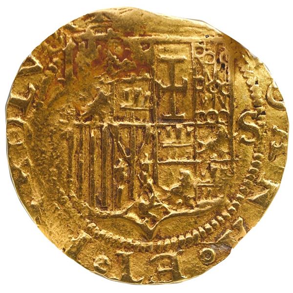 Seville, Spain, gold 1 escudo, Charles-Joanna, assayer Gothic D to left, mintmark S to right, NGC AU