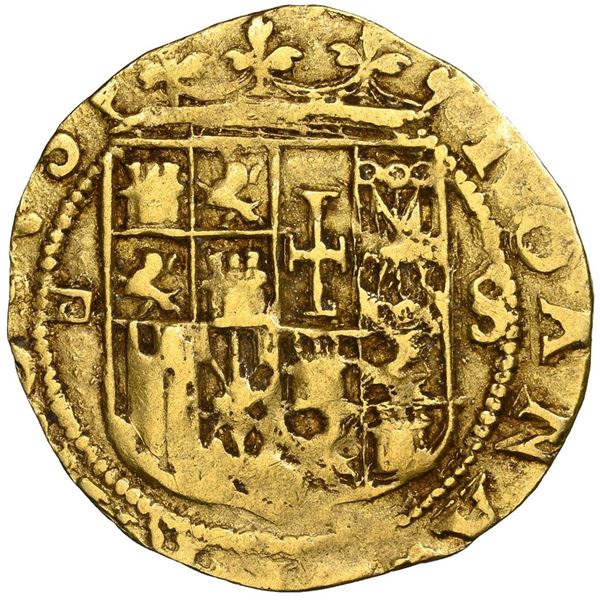 Seville, Spain, gold 1 escudo, Charles-Joanna, assayer Gothic D to left, mintmark S to right, NGC AU