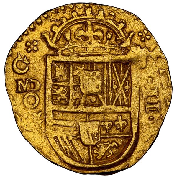 Madrid, Spain, gold cob 2 escudos, 1620 G, very rare, NGC AU 58, finest and only example in the NGC