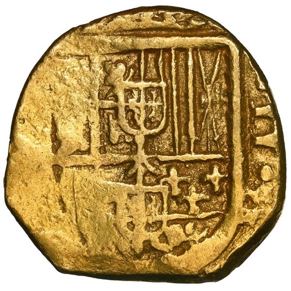 Seville, Spain, gold cob 2 escudos, Philip III , assayer not visible, NGC AU 55.