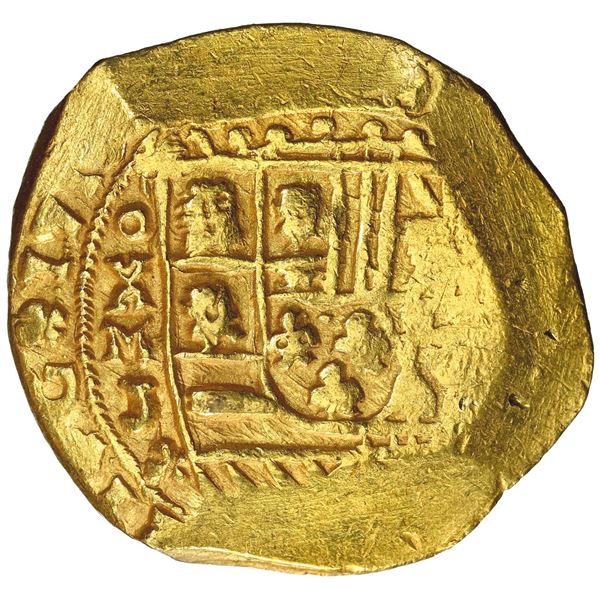 Mexico City, Mexico, gold cob 8 escudos, 1713 J, NGC UNC details / reverse spot removed (1715 Fleet