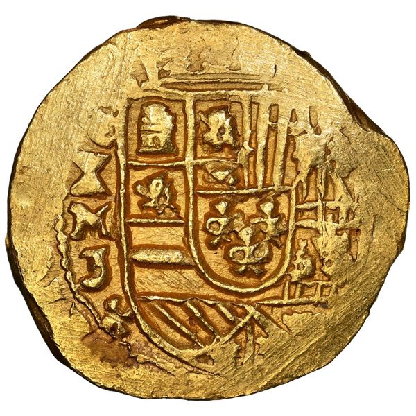 Mexico City, Mexico, gold cob 4 escudos, Philip V, assayer J, crosslet-end cross (1711-13), NGC MS 6