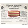 Image 2 : Gold "finger" bar from the Atocha, ingot #3126, 463 grams, marked with three partial tax stamps