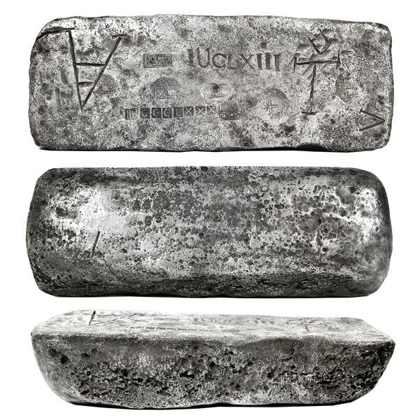 Large Atocha silver ingot #699 made in Potosi, Bolivia, 78 lb 9.28 oz troy, Class Factor 1.0