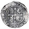 Image 2 : Mexico City, Mexico, cob 4 reales, Philip II assayer O below mintmark oM to left, denomination o-III