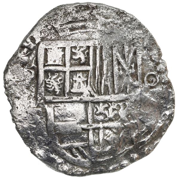 Potosi, Bolivia, cob 8 reales, Philip III, assayer T, Grade 1.