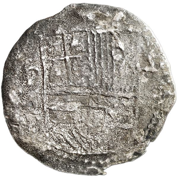 Potosi, Bolivia, cob 8 reales, Philip III, assayer not visible, Grade 2 (16 points), with hand-signe