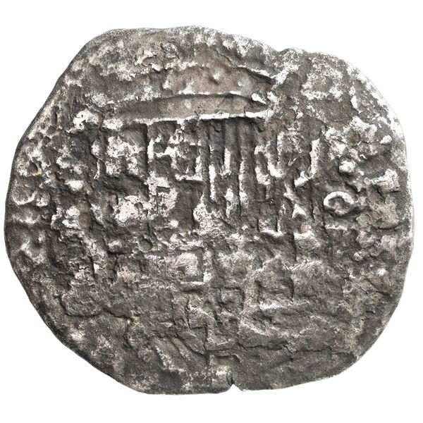 Potosi, Bolivia, cob 8 reales, Philip III, assayer not visible, Grade 2 (16 points), with hand-signe