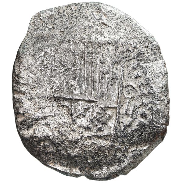 Potosi, Bolivia, cob 8 reales, Philip III, assayer not visible, Grade 2.